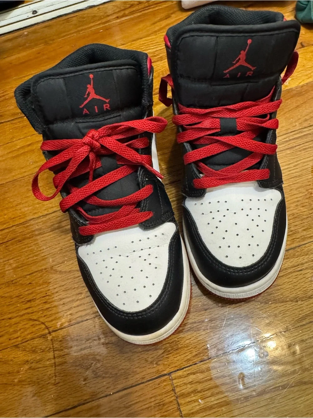 Nike Black White Red High-Top Basketball Sneakers
